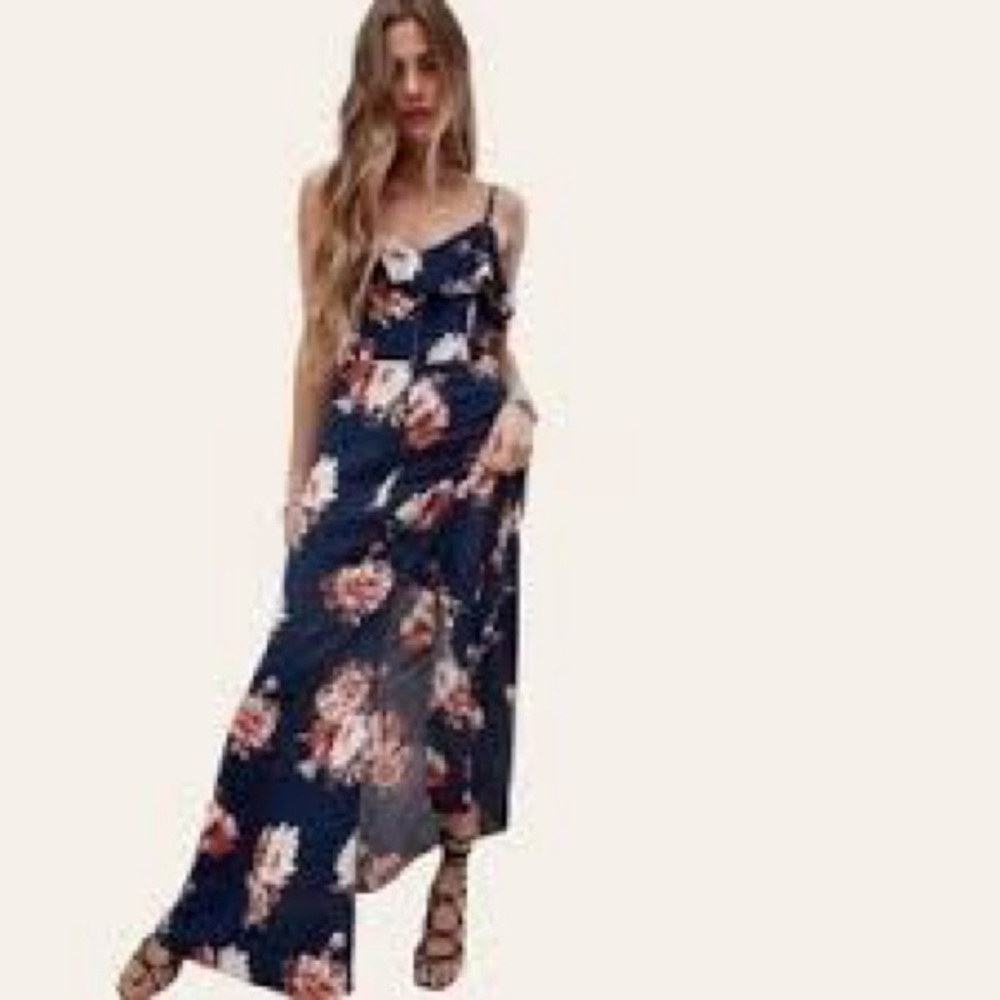 Floral Black Maxi Dress - Picture 7 of 8